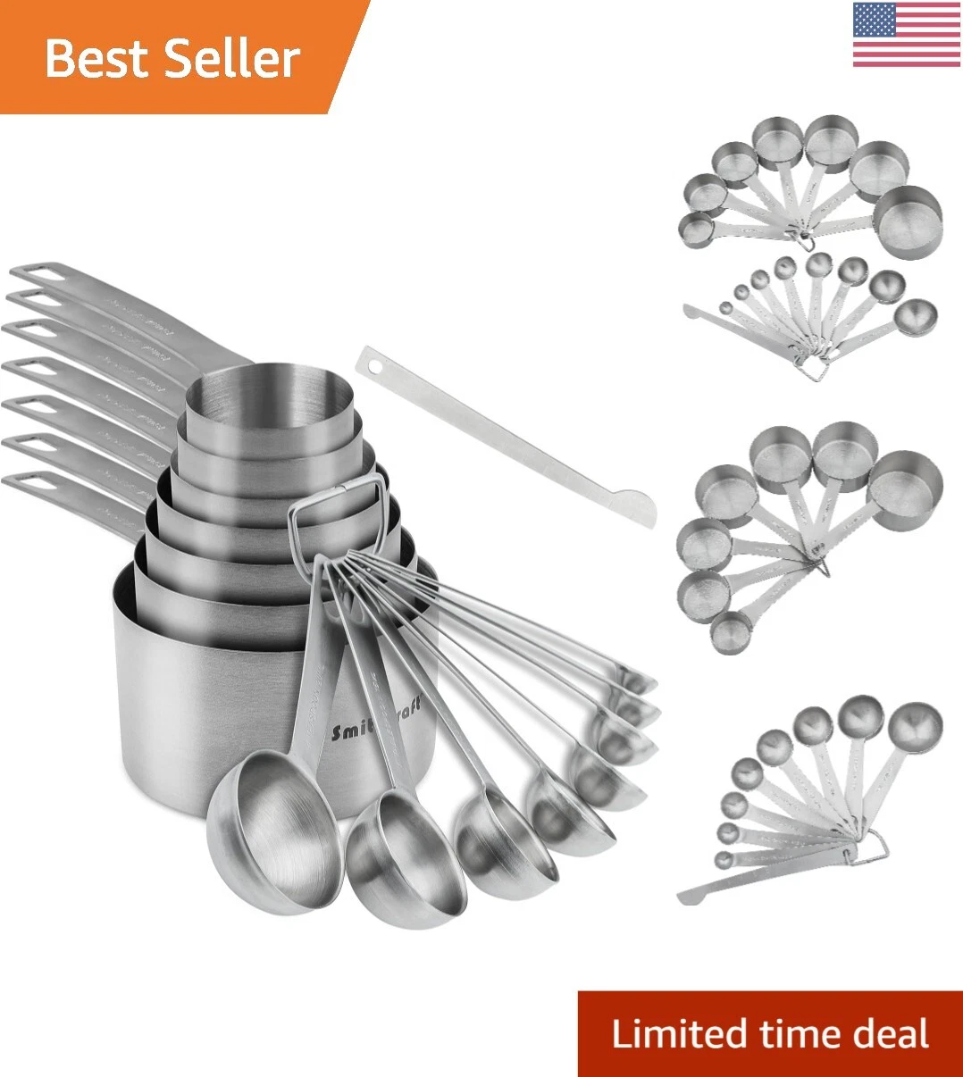 Precision Measuring Cups and Spoons Set - Dishwasher Safe, Scratch-Free Usage
Opens in a new window