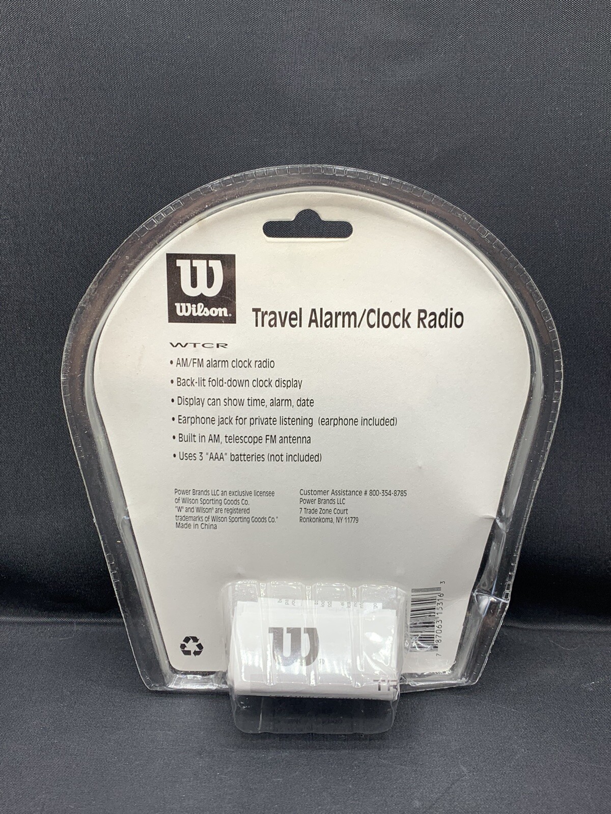 Wilson Travel Alarm Clock Radio AM FM Battery Operated  EL