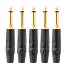 5PCS 1/4" 6.35mm 2-Conductor Mono Straight Guitar / Speaker Silent Plug