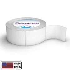 3,000 Blank White 1" x 2" Dissolvable Labels for Food Containers, Prep - 6 Rolls