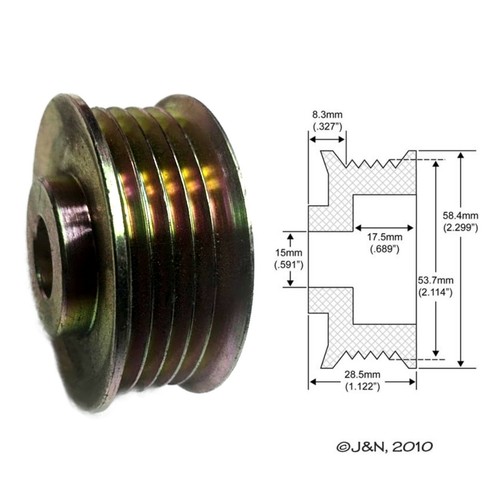 Alternator Pulley 2-Groove 2 7/8" Bore 85mm OD | 8 In | Delco Freightliner Kenworth - Foto 8