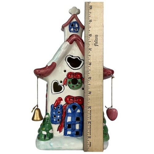 Vintage Village Church Light Up Christmas Ceramic House With Accessory Figures - Picture 5 of 16