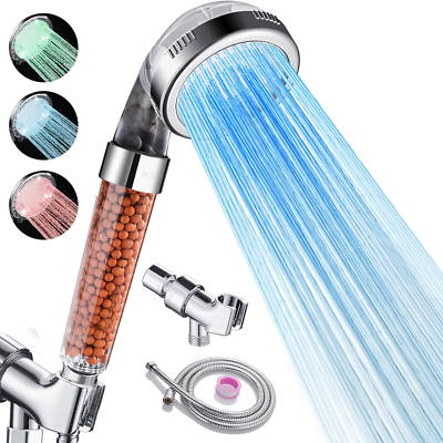 #ad Filtered LED Shower Head with Handheld Color Changing High Pressure Shower Hea $45.93
