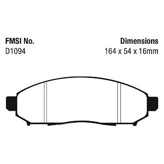 Pastilhas de freio EBC Greenstuff 6000 Series caminhão e SUV para 05-19 Nissan Frontier - Imagem 3 de 4