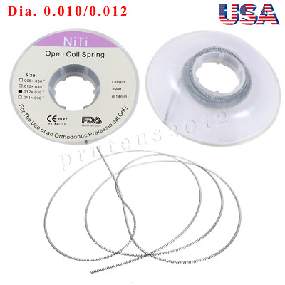 Dental Orthodontic Niti Open Coil Spring Spool .010/012 Inch 914mm 1-50X USA