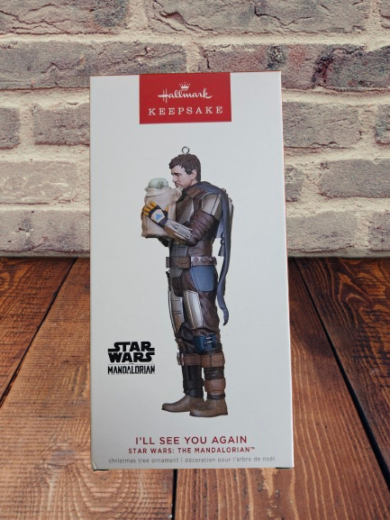 2022 Hallmark Keepsake I'LL SEE YOU AGAIN Mandalorian Holding Grogu Star Wars