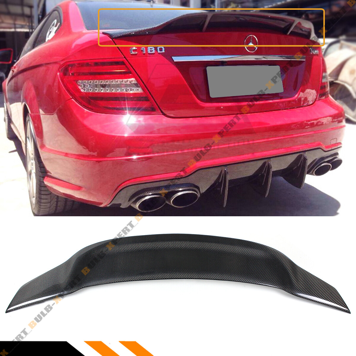 FLY DESIGN 70151 Rear Spoiler For Mercedes C-Klasse Limousine W204, Spoiler, Rear Wing, Spoiler For Car Tuning, Optics A, ABS Material, Painted Black Obsidian 197
