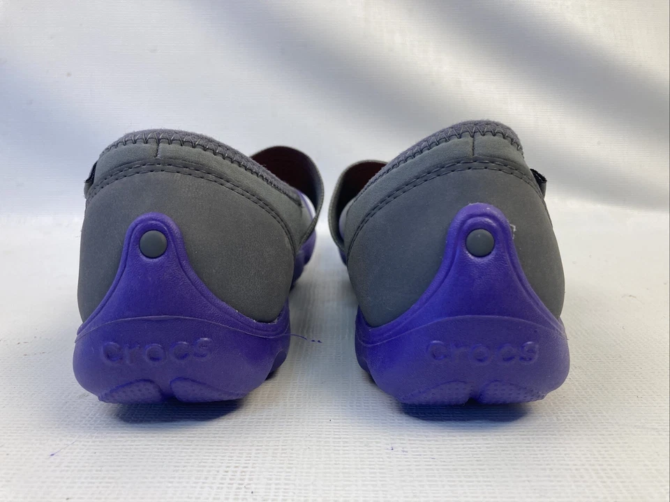Crocs Womens Size W 7 Slip On Shoes Style 16025 Gray Purple Comfort New NWOB - Image 4 of 4