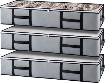 Organizer Per Lenzuola Yeahshion - Set Di 4 Borse Pieghevoli Per Biancheria | Grigio Per Letti King/Queen - Foto 5