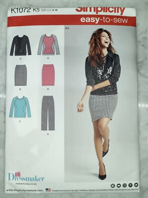 Simplicity Schnittmuster K1072 Rock, Top, Hose Größe US8-16