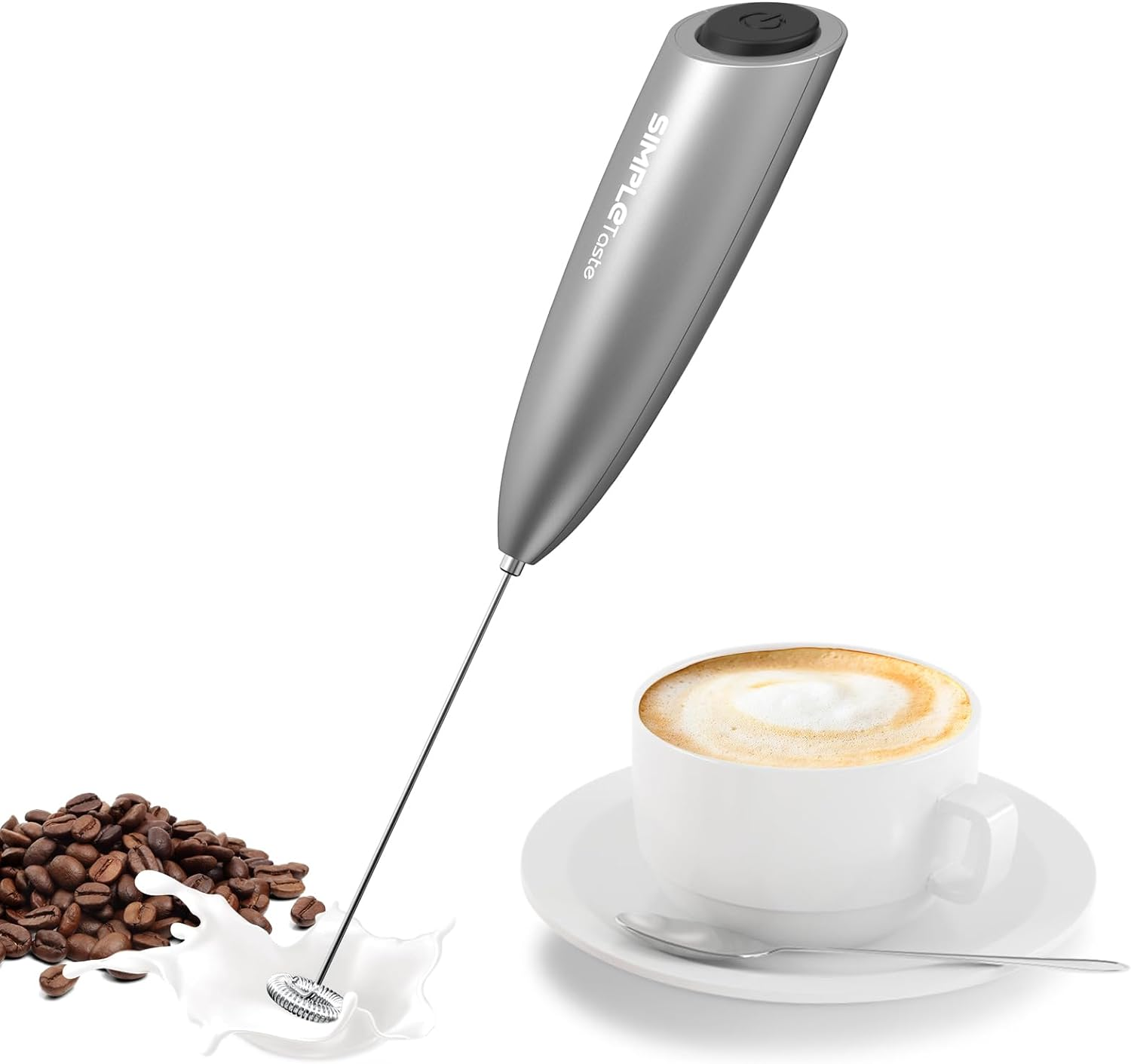 Milk Frother Handheld Battery Operated Electric Foam Maker, Drink Mixer with Sta-image