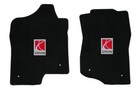 NEW! Black Floor Mats For Saturn With Embroidered Logo, 2pc Front Set, Pair