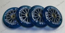 BLUE 110mm Scooter Wheels with Bearings 4 Pieces/2 Pairs DISCOLOR CLEARANCE SALE
