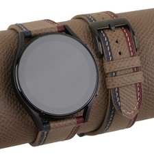 Tricolor Taupe Epsom Samsung Galaxy Watch 3 4 5 6 Active 1 2 Band MenWomen