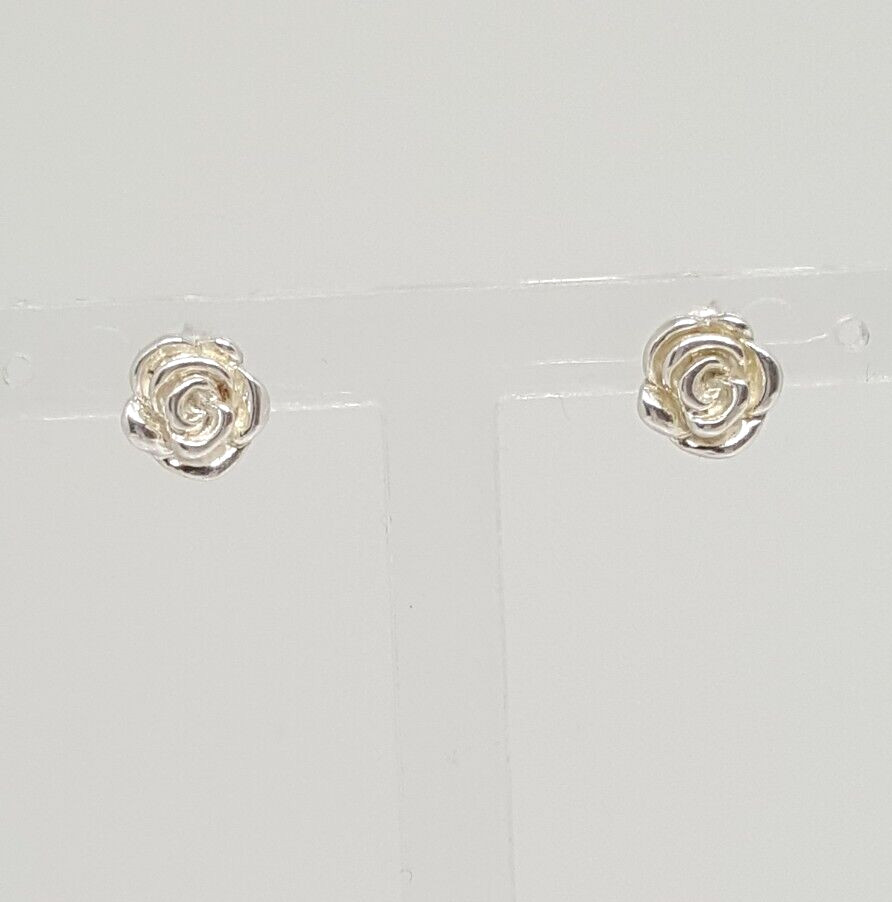 Gorgeous Sparking Solid Rose Design Stud Earrings… - image 4