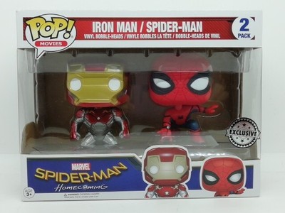 Funko POP Vinyl Movies Marvel Spider-Man Home Coming Iron Man Spider-Man 2 Pack