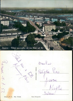 PIACENZA VEDUTA PANORAMICA DEI DUE PONTI-N.60610