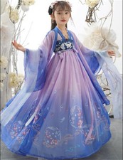 Kid Girl Chinese Cute Dress Floral Embroidered Hanfu Tang Suit Fairy Cosplay