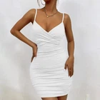 Sexy Women Strappy Mini Bodycon Dress Ladies Clubwear Sleeveless Summer Party