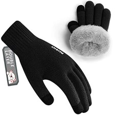 Kids Winter Gloves for Boys Girls Children Toddler Thermal Small 1 Pair-black