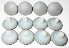 12 Nylon Hook Back Upholstery Buttons Gray Vinyl Choice Of Sizes 22 30 36 45