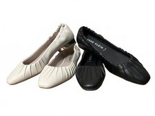 Anne Klein iFlex Ballet Flats, Two Pair Black and Cream, 7M, NWOT