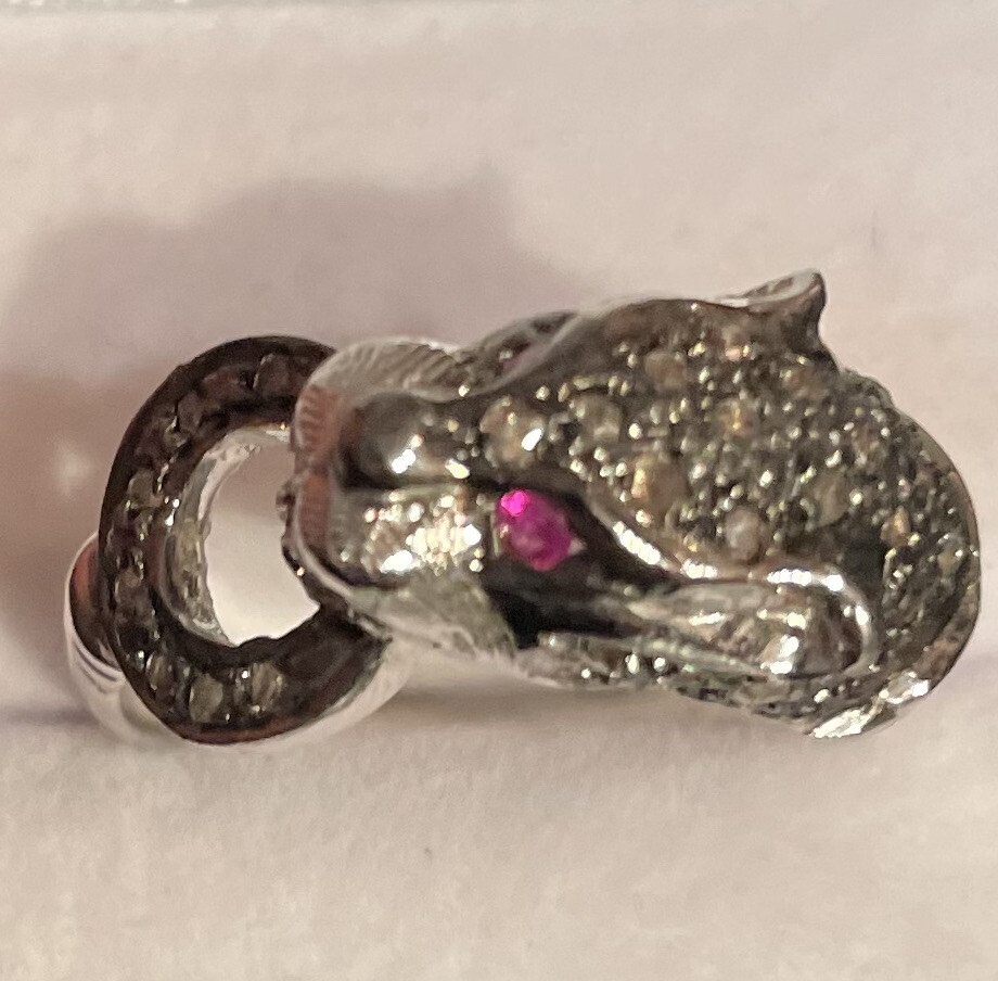 Estate! Natural ruby Sterling silver  Hallmarked … - image 1