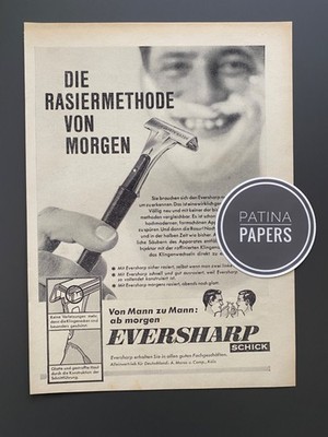 1961 Von Mann zu Mann: Eversharp Schick Injektor Vintage Retro Werbung Reklame