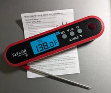 Taylor Folding Thermometer Digital Instant Read Probe Brand New Model 5295845