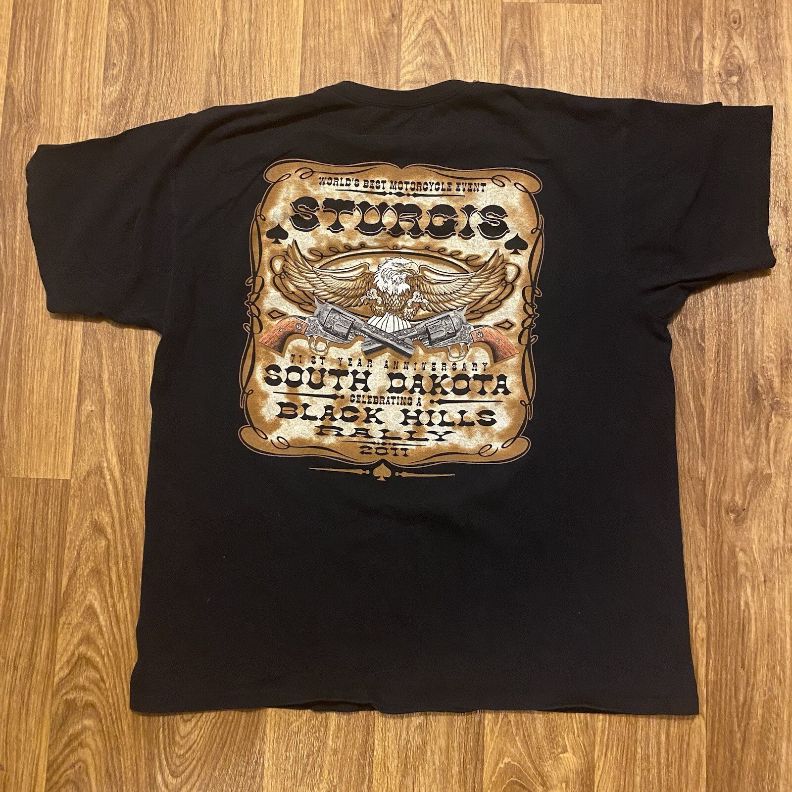 Sturgis Rally Shirt Men XL Black South Dakota Hills Motorcycle 2011