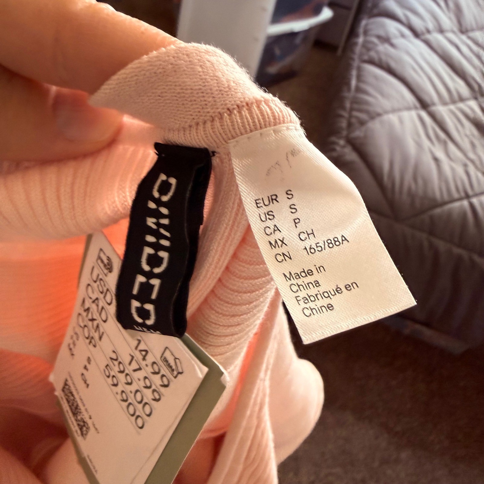 H&M Divided Ribbed Knit Scoop Neck Short Sleeve Top Pink Size S