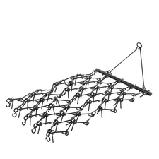 0 In. Handle Drag Harrow, Durable Chain Harrow with 69 Sharp Teeth, Ideal for Ya