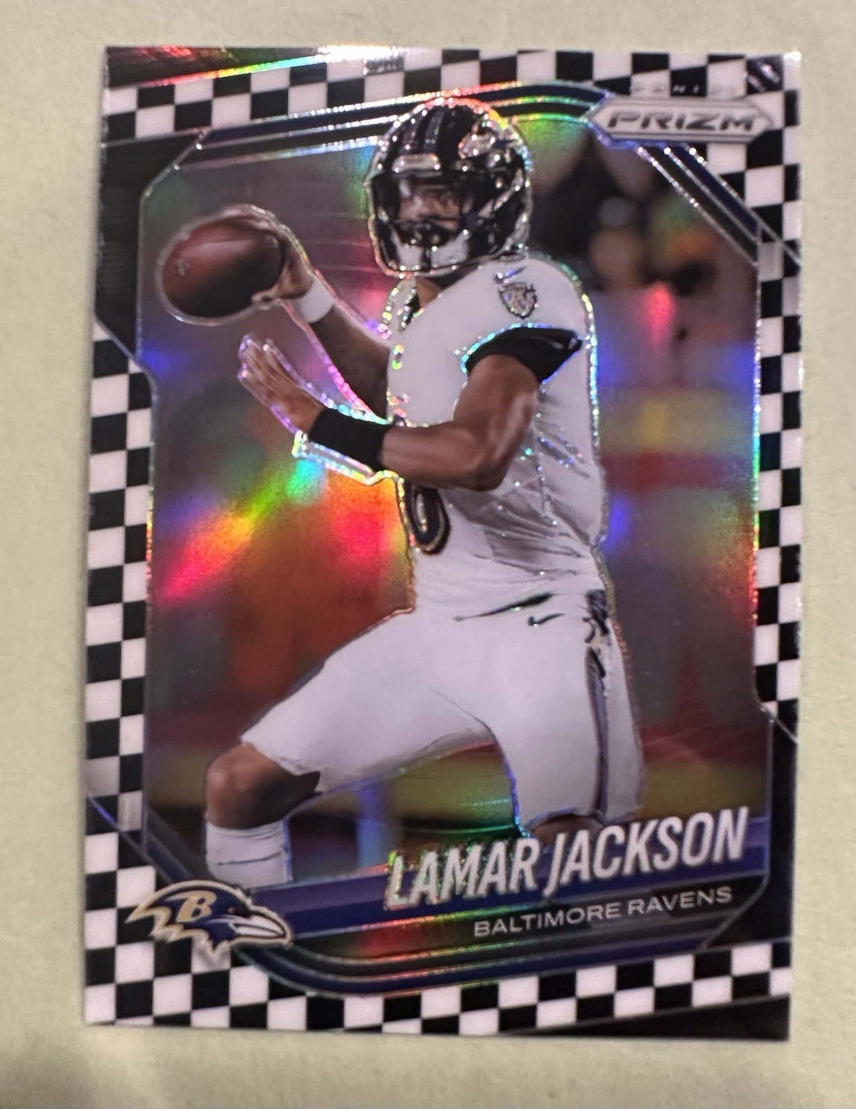 2025 Panini Prizm - Lamar Jackson #78 Black & White Checker Prizm
