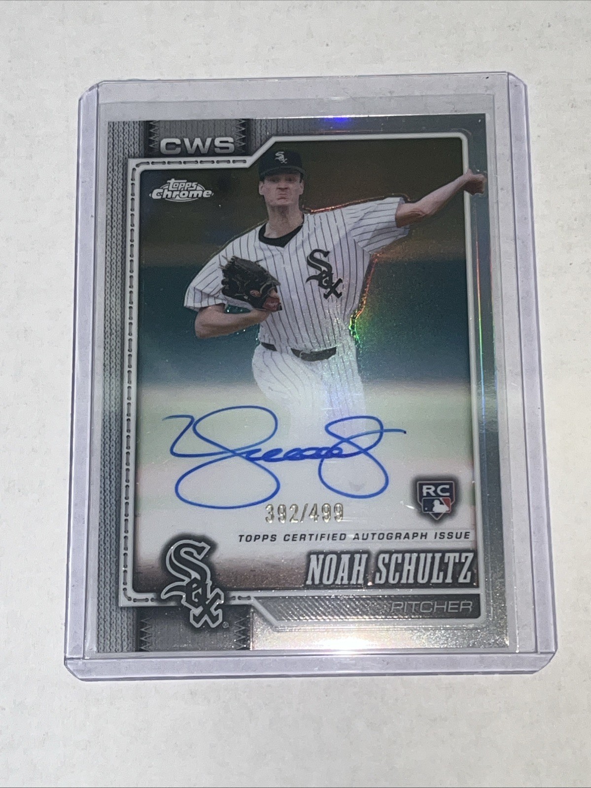 2026 Topps Chrome Noah Schultz Auto RC Refractor #/499 White Sox Rookie