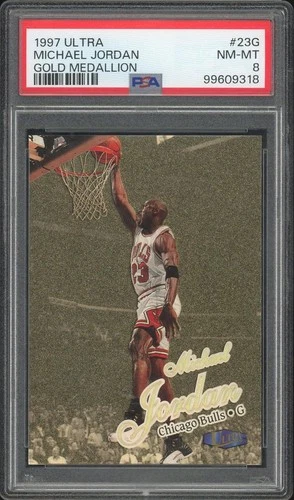 1997 Fleer Ultra Michael Jordan #23G Gold Medallion PSA 8