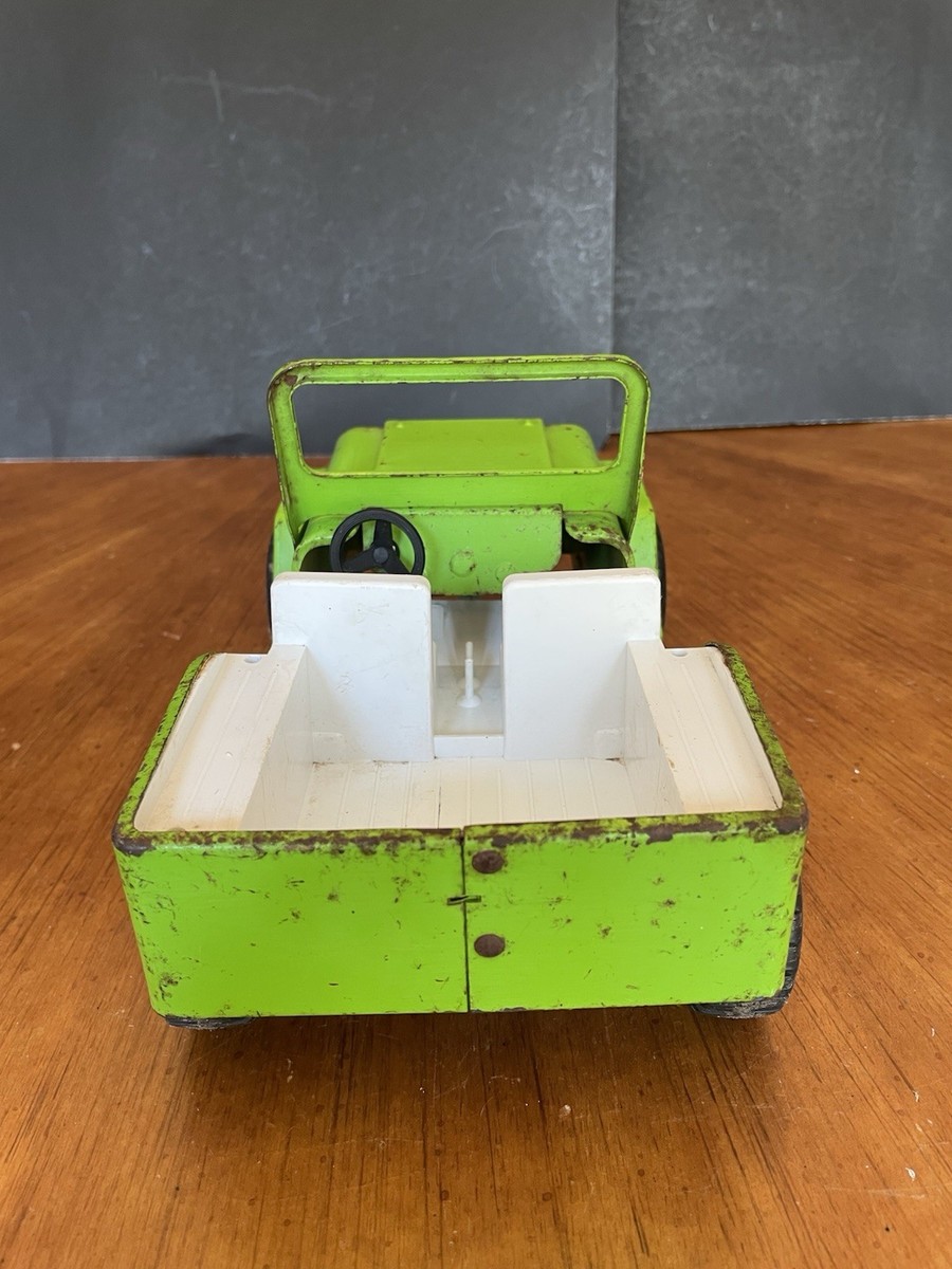 1960s Vintage TONKA Mini JEEP PRESSED STEEL LIME Light GREEN Rare