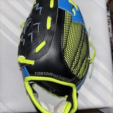Franklin Kids Baseball Mitt 9" Glove RHT 22851 Neo-Grip Blue Bright Green T-Ball