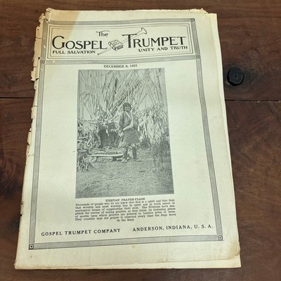 The Gospel Trumpet Magazine December 1921 Tibetan Prayer Flags Vintage