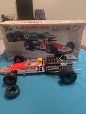 ASAHI LOTUS 49 FORD F-1 FORMULA RACE CAR LARGE TIN BATTERY TOY 1960s JAPAN BOXED