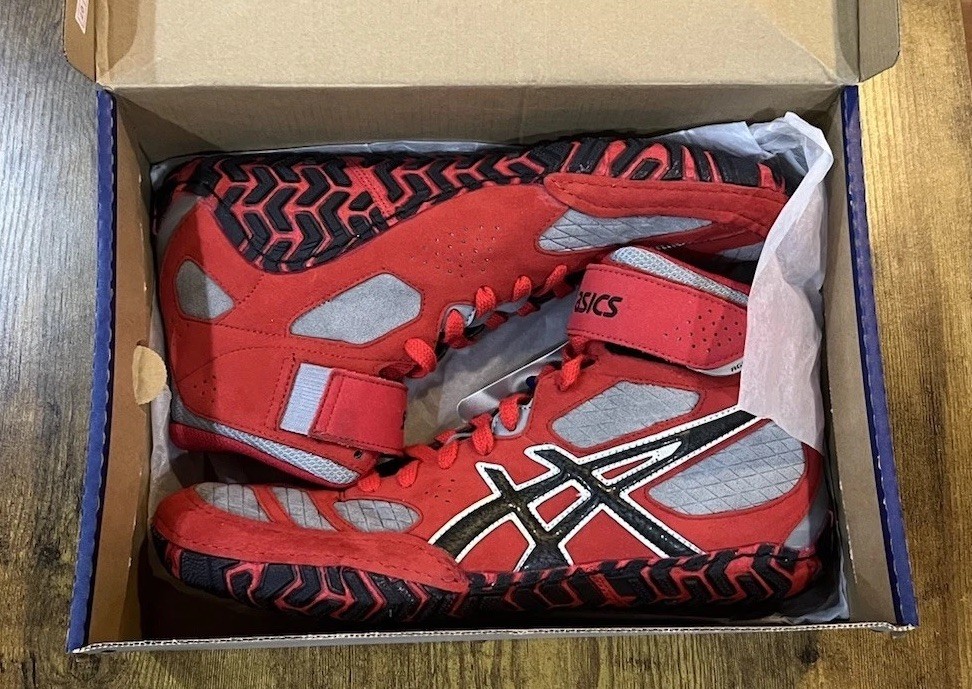 Asics Aggressor 2 Fire Red/Black/Graphite Rare Wrestling Shoes