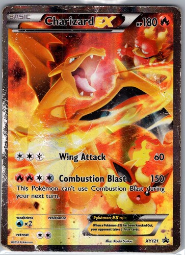 Pokemon Charizard EX XY121 XY Black Star Promos - HP - Heavily Played