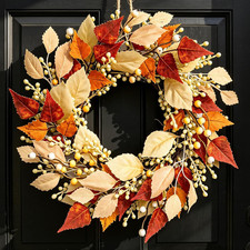 20" Fall Wreath for Front Door, Fall Decor for Harvest Thanksgiving