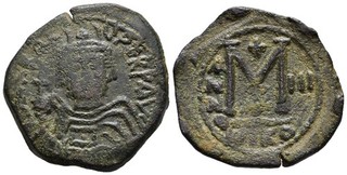 FITZ Byzanz Heraclius 610 641 Æ Follis Nicomedia Bronze µMAS1497