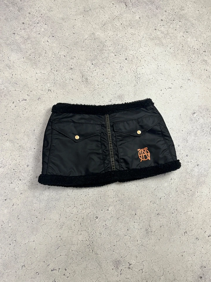 Minifalda Jean Paul Gaultier Nylon Bolsillos Frontales con Cremallera Logo de Oveja Talla M Foto 3 de 4