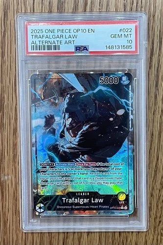 PSA 10 One Piece Trafalgar Law OP10 #022 Alternate Art Leader English
