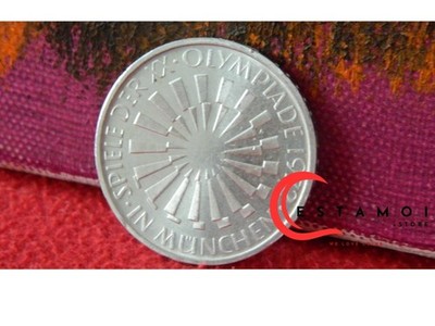 Deutschland, 1972, 10 Mark, Silbermünze, Sunburst Design, XX Olympiade München