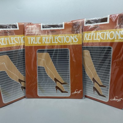 3 VTG Nos - Hanes True Reflections Silken Sheer - Beigetone A B Control Top Sand