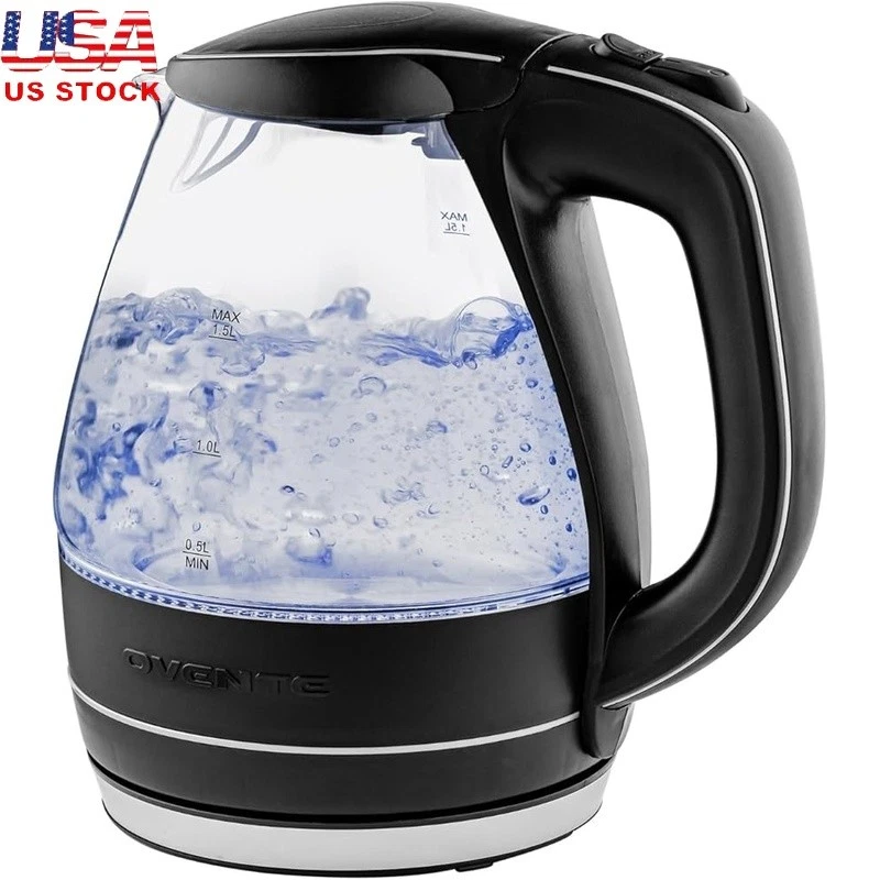 Electric Kettle Fast Boil 1.5L BPA Free Glass Stainless Steel Auto Shut Off New