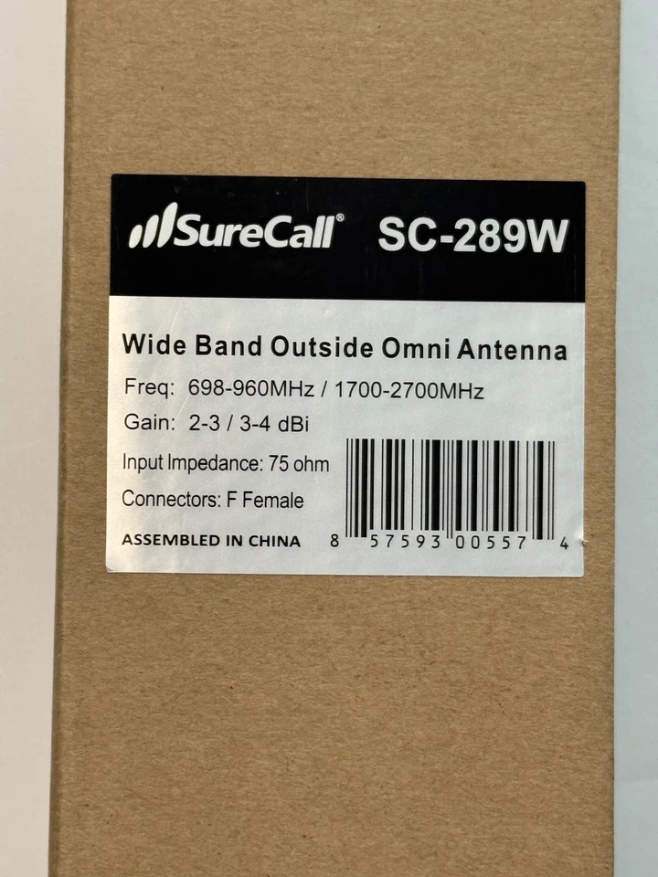 SureCall Wide Band Outside Omni Antenna 75 ohm  w/ F-Female Connector SC-289W  - Image 2 of 3