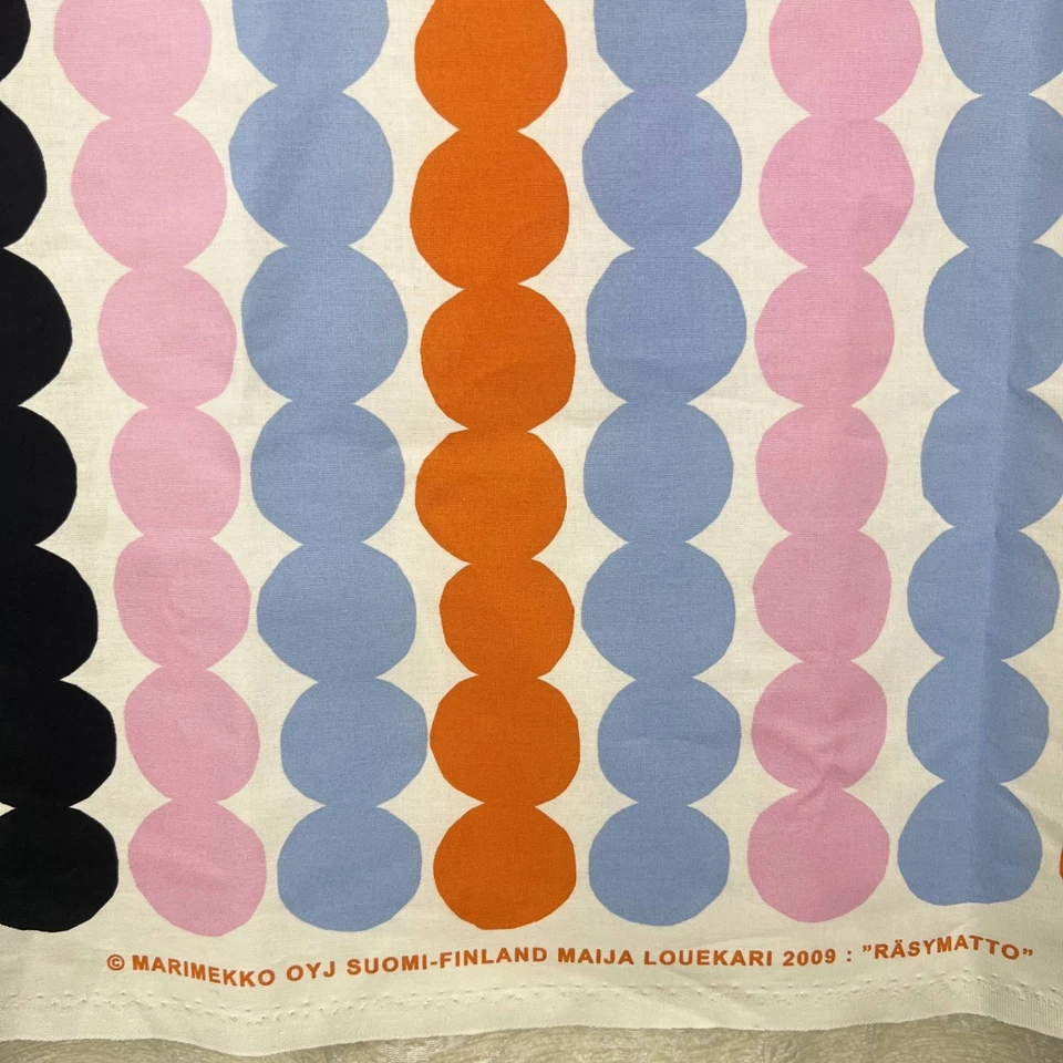 Marimekko Rasymatto pastels & black dots cotton fabric end of bolt Scandinavia - Image 3 of 3